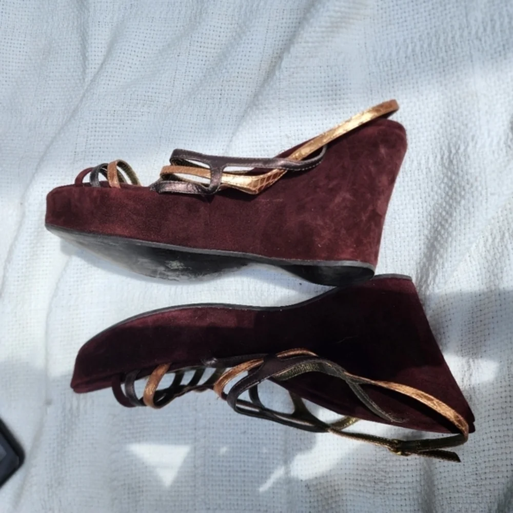 Via Spiga metallic wedge sandals 10‎